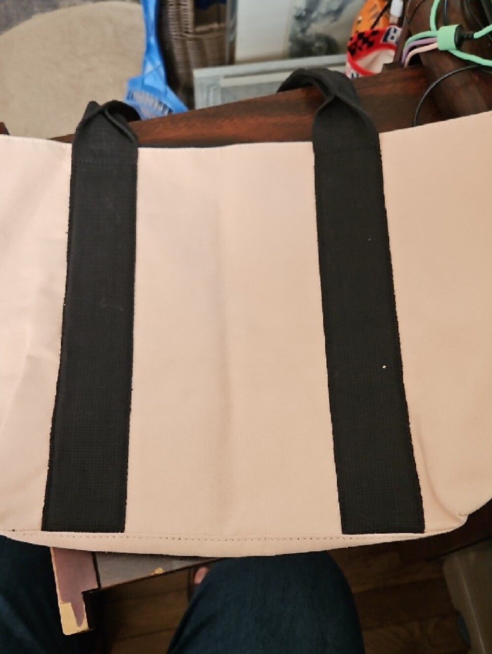 Rebecca Minkoff Blush Pink Canvas Tote with Black Logo Straps - Picture 2 of 5